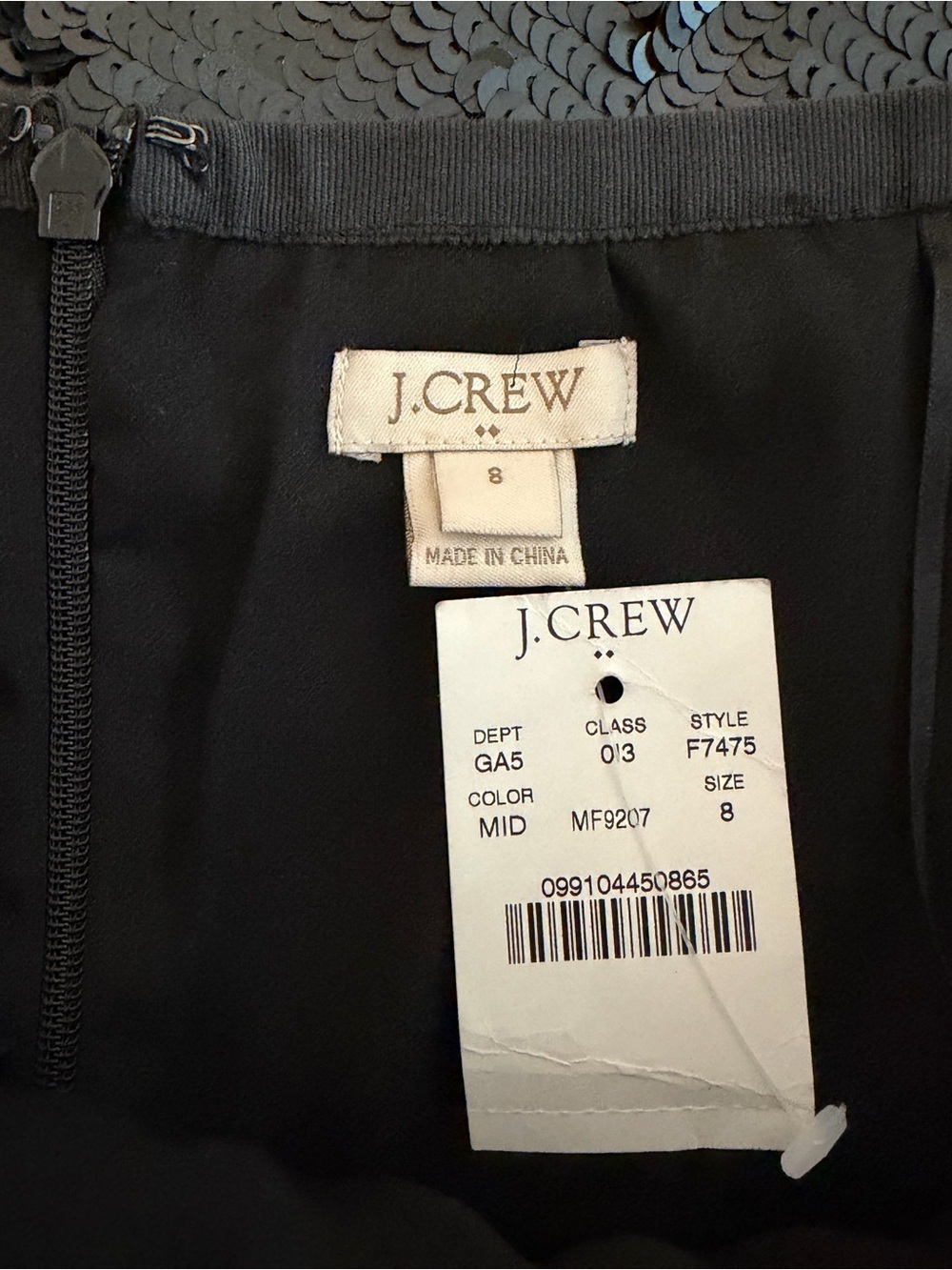 NWT! J. Crew Midnight Sequin Herringbone Pencil Skirt. Size 8. - Picture 9 of 12